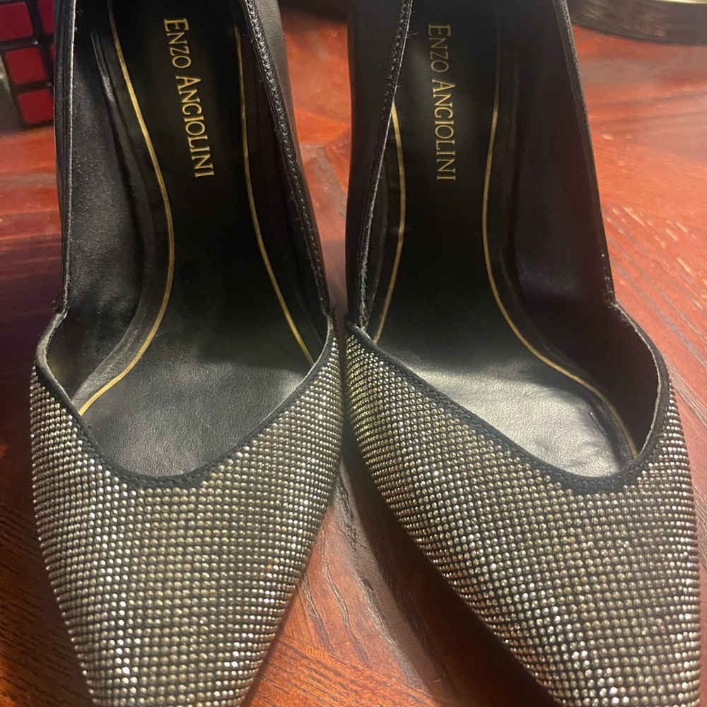Enzo Angiolini Black and Silver Women's Shoes